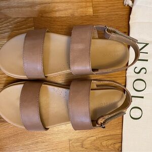 Nisolo Go-To Flatform Sandal 2.0 | Almond | Size 10